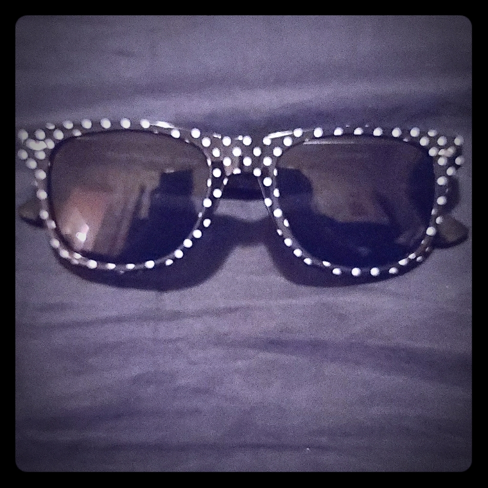 Polka Dot Black & White Sunglasses